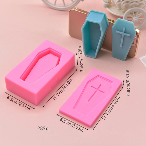 Halloween Sarg Silikonform Kreuz Design 3D DIY Werkzeug Zum Backen Von Kuchen Schokolade Harz Seife