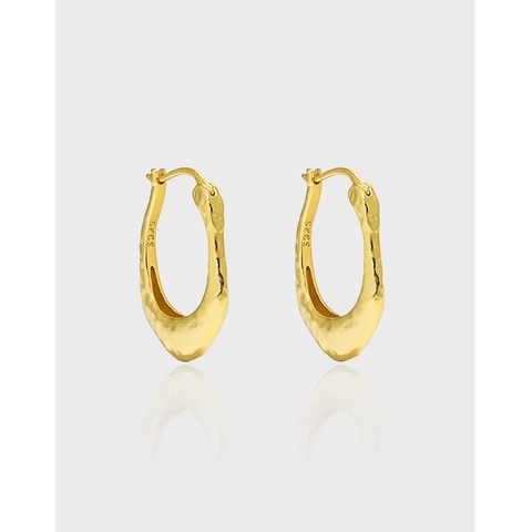 Orecchini A Cerchio A Forma Di U Martellati Irregolari Con Perno In Argento Sterling 925 Gioielli Estetici Minimalisti Da Donna