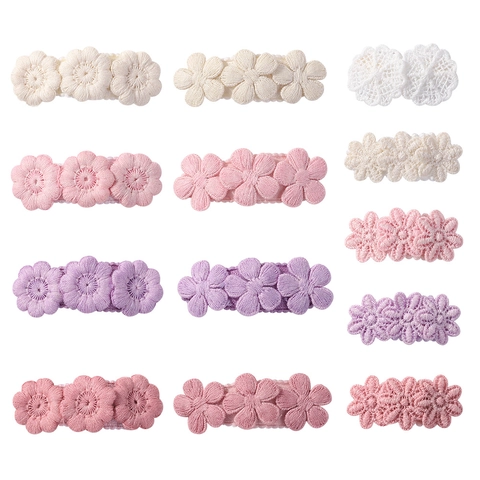 Barrettes À Cheveux En Tissu Brodé Fleur Marguerite Douces Pinces BB Accessoires De Coiffure Pour Bébé Filles Enfants
