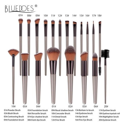 Brochas De Maquillaje Profesionales Mango De Madera Fibra Sintética Polvos Base Sombras Esponjas Cuenco De Limpieza Rosa