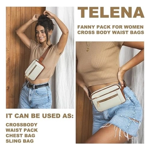 Τσαντάκι Μέσης Γυναικείο Crossbody Από Δέρμα PU Μεγάλη Χωρητικότητα Πολλαπλές Τσέπες Με Φερμουάρ Ταξίδι Αθλητισμός Ρυθμιζόμενο