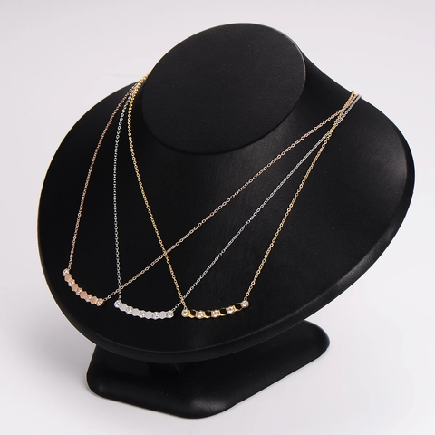 Collana con Pendente a Esagono in Acciaio Inossidabile Minimalista per Donna Oro Argento Oro Rosa Galvanica Strass Catena Clavicola Gioielli