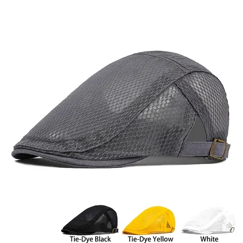 Gorra Plana De Malla Transpirable Hebilla De Metal Ajustable Protección Solar Sombrero Ivy De Verano Para Hombres Mujeres