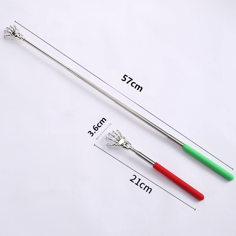 Back Scratcher Extendable Stainless Steel Metal Skeleton Hand Portable Body Massage Tool Novelty Skull Claw Shape