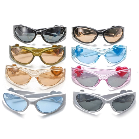 Gafas De Sol Cat Eye Y2K Con Decoración De Corazón Montura De Plástico Protección UV400 Estilo Milenario Para Mujeres