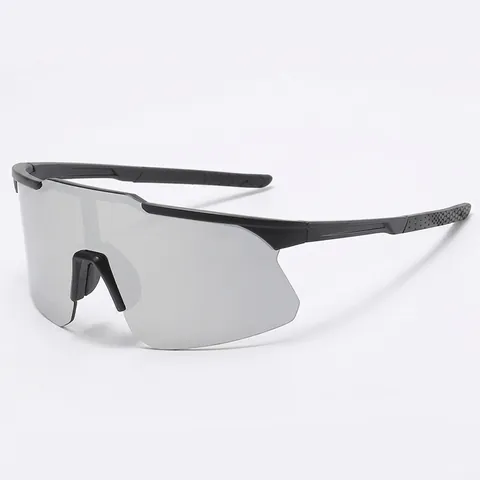Occhiali Da Sole Sportivi Occhiali Da Ciclismo Monopezzo PC Montatura Grande Specchio Antivento Antiriflesso Corsa Guida