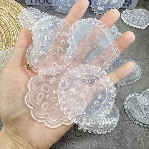 Herzförmige Nailart Silikonformen Transparent Lebensmittelechtes Silikon 3D Geprägte Schmetterlingsblume Für DIY Harz Schmuck