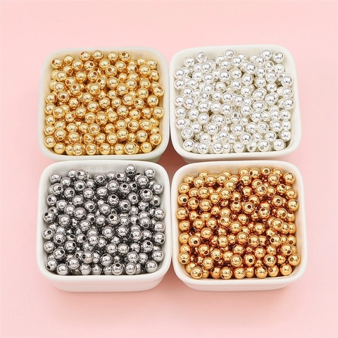Round Spacer Beads Copper 14K 18K Gold Plated DIY Jewelry Making Findings For Bracelets Necklaces Minimalist Loose Ball Beads
