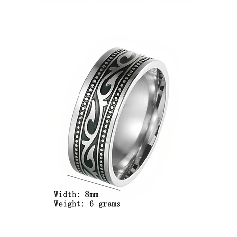 Vintage Stainless Steel Engraved Ring For Men Women Celtic Knot Greek Key Evil Eye Jesus Pattern Religious Band Jewelry