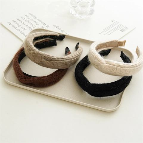 Knitted Twisted Headband Wide Woolen Yarn Hairband Autumn Winter Fashion Hair Accessories For Women