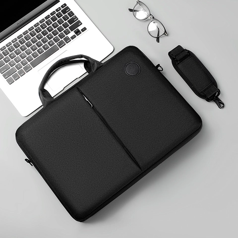 Zakelijke Laptoptas Polyester Waterdicht Slijtvast Aktetas Schoudertas Messenger Bag Voor Kantoor Reizen Mannen