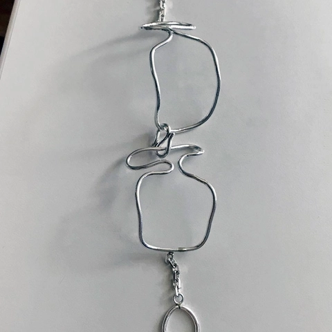 Minimalistisches Armband Aus 925 Sterling Silber Für Damen Unregelmäßiges Gewebtes Design Trendiger Schmuck