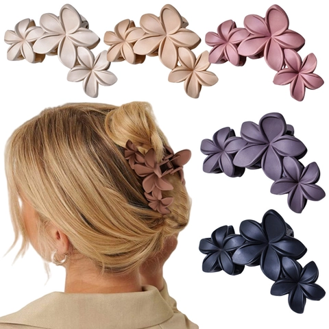 Blumen Matte Haarklammer Kunststoff Elegante Shark Clip 3 Floral Design Große Hochsteckfrisur Haargreif Kopfschmuck Für Damen