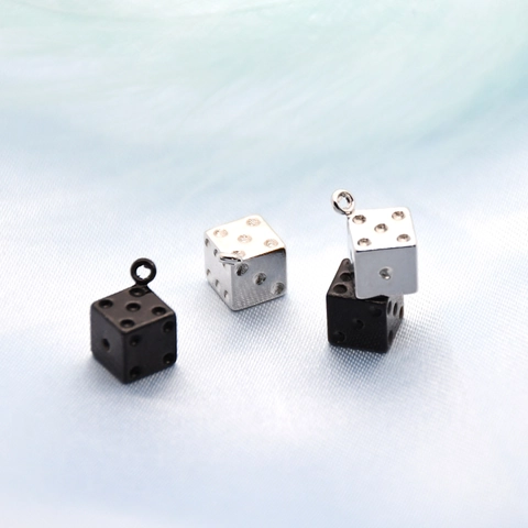Zinc Alloy DIY Jewelry Making Charms Vintage Dice Shape Hollow Dragon Pattern Spacer Beads Pendant Accessories