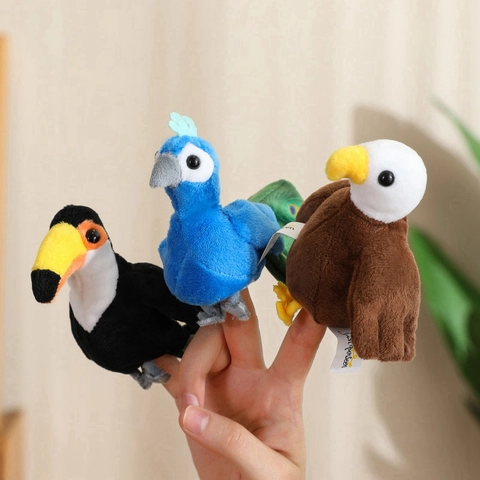 Animal Finger Puppets Plush Soft Toy For Storytelling Early Education Marine Sea Creatures Birds Patterns Cute