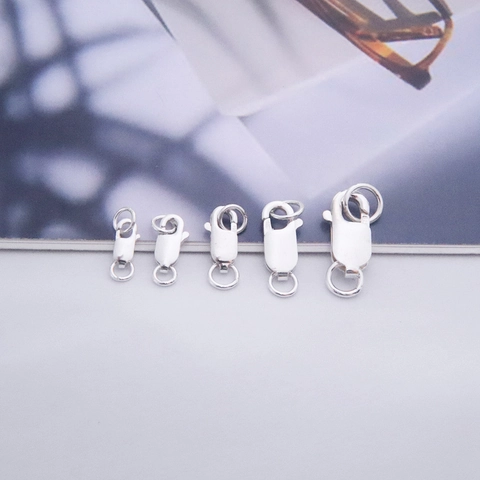 925 Sterling Silver Lobster Clasp Connector With Jump Rings DIY Jewelry Making Necklace Bracelet Findings Simple Style