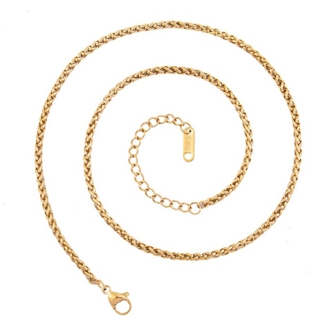 Dragon Bone Wheat Chain Necklace Stainless Steel Minimalist Punk Unisex Jewelry Extension Chain