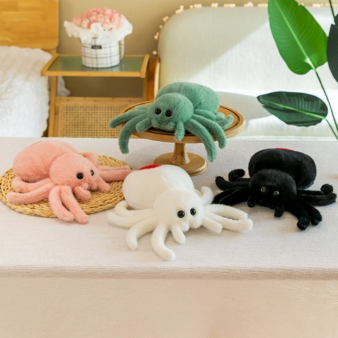 Spider Plush Toy Soft Fuzzy Stuffed Animal Doll Prank Novelty Birthday Gift Home Decor For Kids Adults