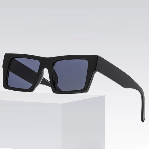 Eckige Sonnenbrille PC Rahmen AC Linse UV400 Schutz Dickem Rahmen Outdoor Sport Retro Trendy Herren Damen Hip Hop Mode Brillen