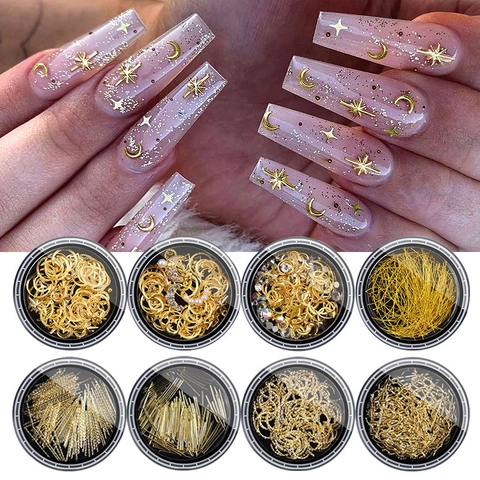 Ciondoli Per Nail Art Misti Metallo Stelle Lune Cuori Ingranaggi Lega Decorazioni Per Manicure Per Design Unghie Professionali