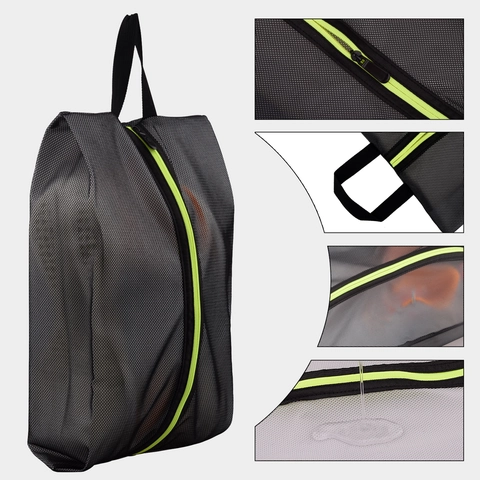Tragbare Reise Schuhtasche Atmungsaktive Polyester Mesh Organizer Tasche Mit Griff Staubdicht Für Sportschuhe