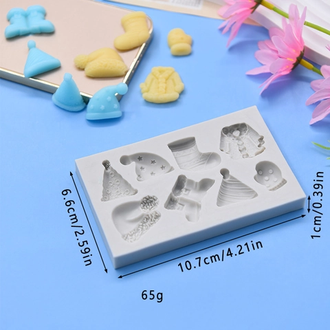 Stampo In Silicone Di Natale Tema Invernale Cappelli Stivali Maglioni Guanti Per Fondant Cioccolato Decorazione Torte Flessibile Fai Da Te