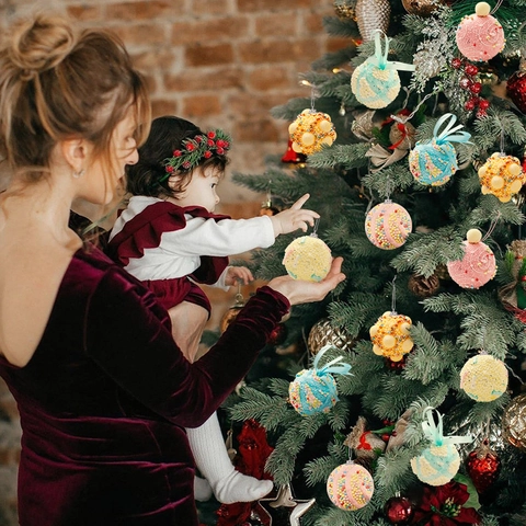 Palline Per Albero Di Natale Ornamenti Colore Macaron Schiuma Stella Puntale Albero Decorazioni Sospese Per Feste