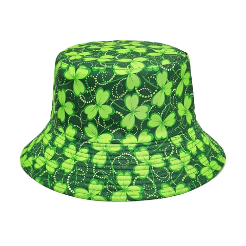 Vissershoed St Patricks Day Klaver Print Polyester Zonbescherming Iers Festival Party Accessoire