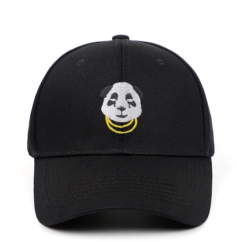 Gorra De Béisbol De Algodón Con Bordado De Panda Hip Hop Deportes Aire Libre Sombrero Sol Ajustable Transpirable