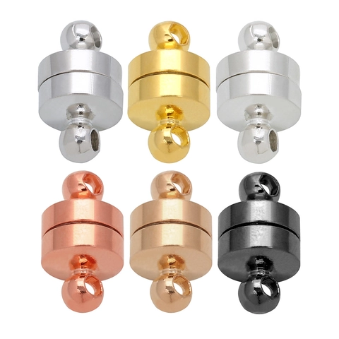 Magnetverschluss Verbinder Kupfer Messing Für Halskette Armband DIY Schmuckherstellung Zubehör Zylinderform Galvanisiert Metall