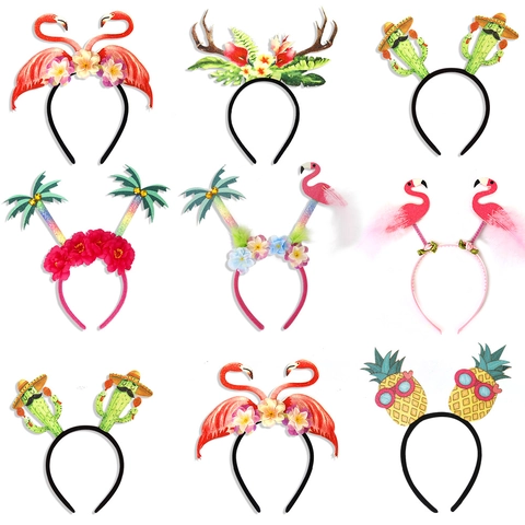 Tropisches Hawaii Party Stirnband Flamingo Ananas Kaktus Kokosnussbaum Sommer Strand Kostüm Zubehör Für Frauen Kinder
