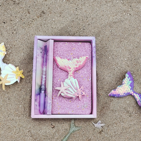 Quaderno Sirena Con Paillettes E Penna A Sabbie Mobili Regalo Per Ragazze Bambini Ali Di Angelo Diario Cartone Animato