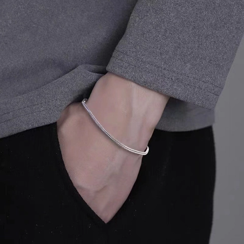Pulsera De Cadena Cola De Zorro Acero Inoxidable Tejido Eslabones De Trigo Joyería Para Hombres Estilo Hip Hop Minimalista