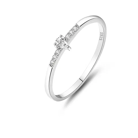 Minimalist Pear Cut Cubic Zirconia Ring 925 Sterling Silver Stackable Water Drop Design Elegant Jewelry For Women