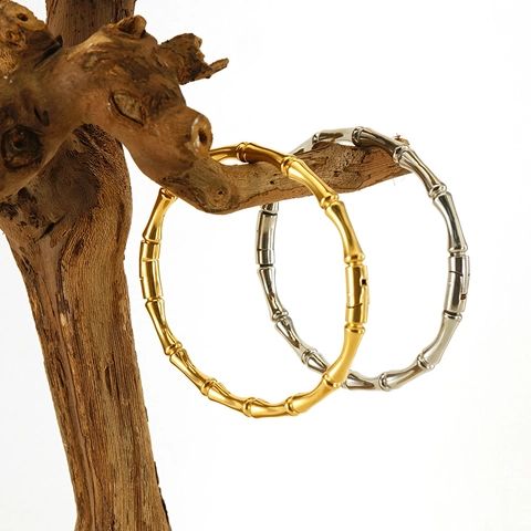 Bamboe Armband Roestvrij Staal 18K Verguld Gepolijst Niche Ontwerp Voor Dames