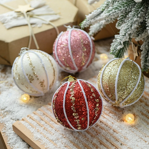Palline Di Natale Schiuma Glitter Paillettes Ornamenti Appesi Per Albero Decorazione Festiva Casa Festa