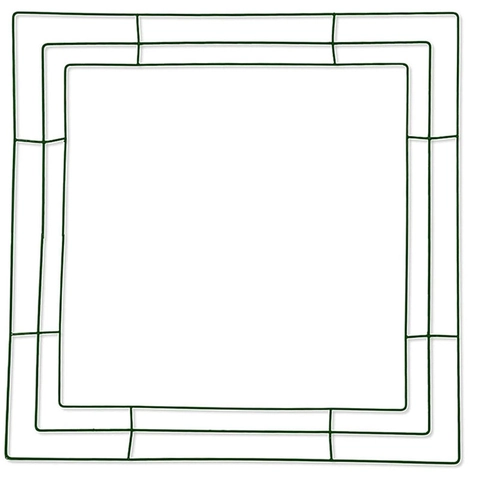 Square Metal Wreath Frame Iron Wire Ring For DIY Christmas Floral Arrangement Green Black Decorative Craft Support