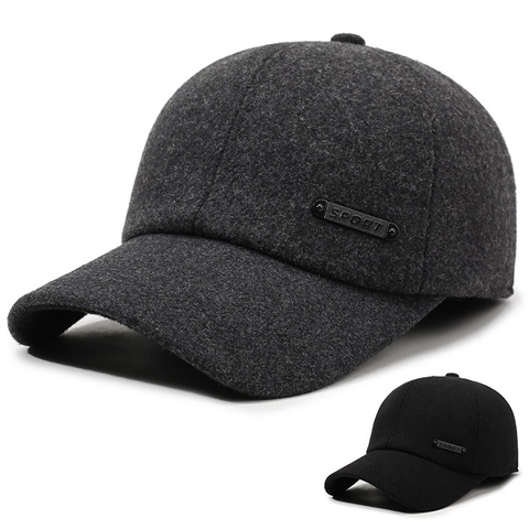 Cappello Da Baseball Invernale Da Uomo Lana Calda Antivento Con Paraorecchie Casual Sportivo Regolabile Outdoor