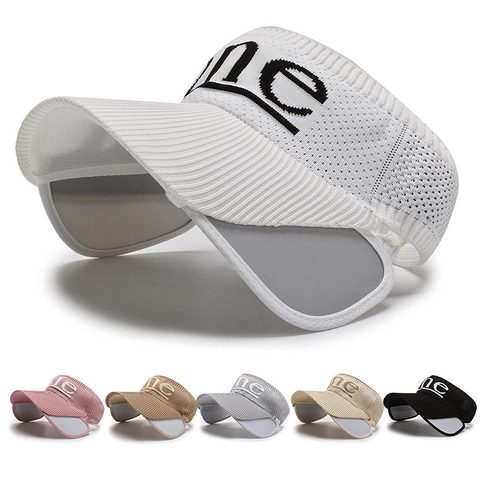 Visiera Parasole Estate Cappello Vuoto Retrattile Tesa Larga Poliestere Traspirante Protezione UV Per Sport All Aperto Ciclismo Golf