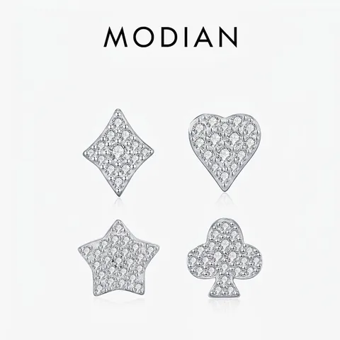 925 Sterling Silver Moissanite Stud Earrings Pave Heart Diamond Star Club Shape Luxury Fashion Jewelry For Women
