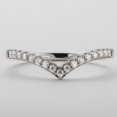 Δαχτυλίδι Moissanite Σε Σχήμα V Ασήμι 925 Χρώμα D Chevron Wishbone Band Για Γυναίκες Πολυτελές Κόσμημα Δώρο