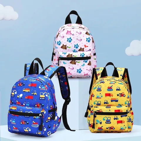 Cartoon Kids Backpack Lightweight Oxford Cloth Spine Protection School Bag For Kindergarten Boys Girls Cute Patterns