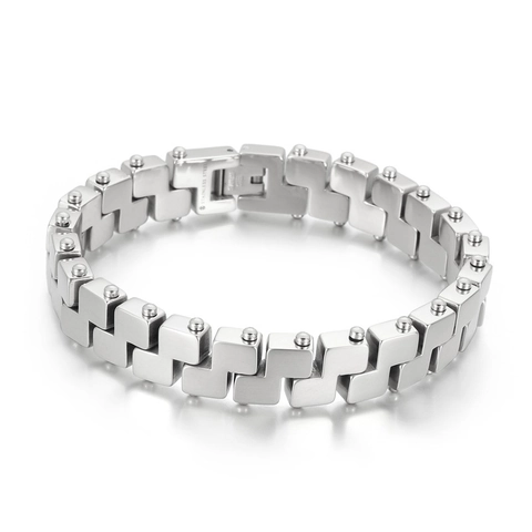Herren Titanstahl Geometrisches Armband Industrial Punk Edelstahl Kette Armreif Gold Silber Gliederkette Schmuck Geschenk