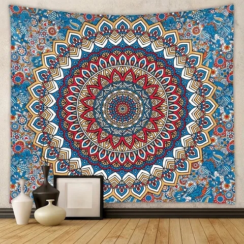 Arazzo Mandala Da Parete Poliestere Boho Stile Etnico Indiano Decorazione Artistica Per Camera Da Letto Soggiorno