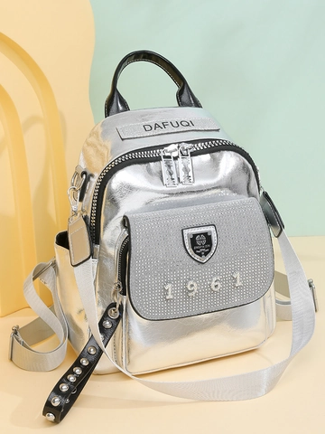 Zaino Da Donna Alla Moda In Pelle PU Con Strass E Borchie Zaino Da Viaggio Impermeabile Leggero Casual Versatile
