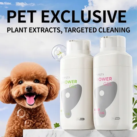 Pet Shampoo Shower Gel Dual Tube Black Tea Geranium Hypoallergenic Soothing Volumizing For Dogs And Cats
