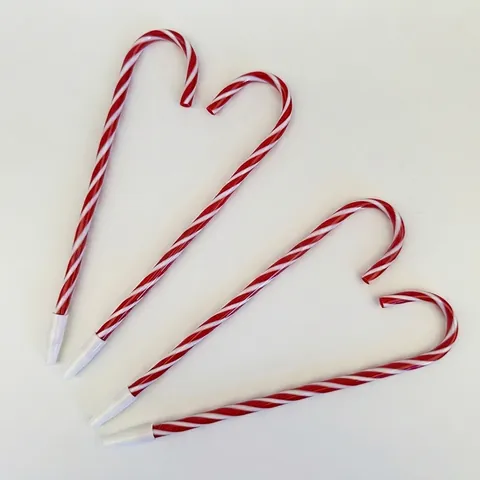 Bolígrafos Con Forma De Bastón De Caramelo Navideño Plástico Rayado Papelería Novedad Regalos Festivos
