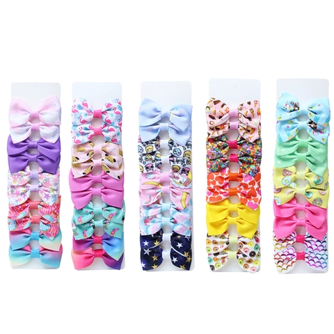Barrettes À Cheveux Nœud Faites Main Ruban Gros-Grain Polyester Motifs Dessins Animés Pour Filles Enfants Accessoire