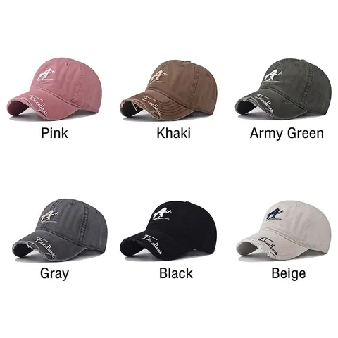 Berretto Da Baseball In Cotone Lavato Vintage Distressed Cappello Ricamato Traspirante Parasole All'aperto Regolabile