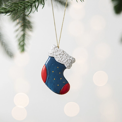 Weihnachtsbaum Anhänger Residen Handbemalt Feiertagsdeko Geschenkbox Zuckerstange Socke Hut Form Dekorative Anhänger